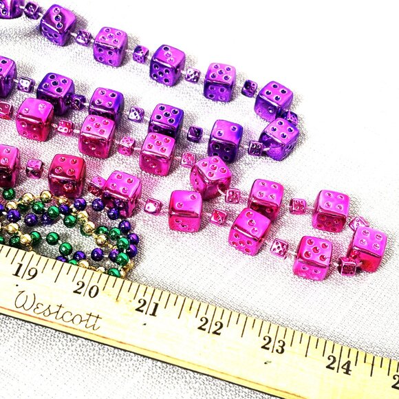Mardi Gras Dice and beads Set of Three Necklaces NOS NWT - Picture 2 of 5